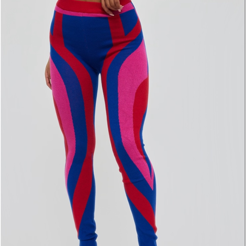 Pink blue leggings brand new